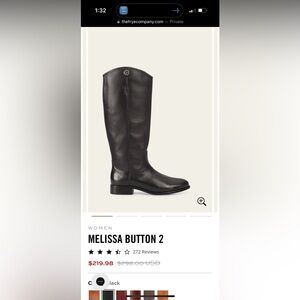 FRYE Melissa Button 2 Black Boots